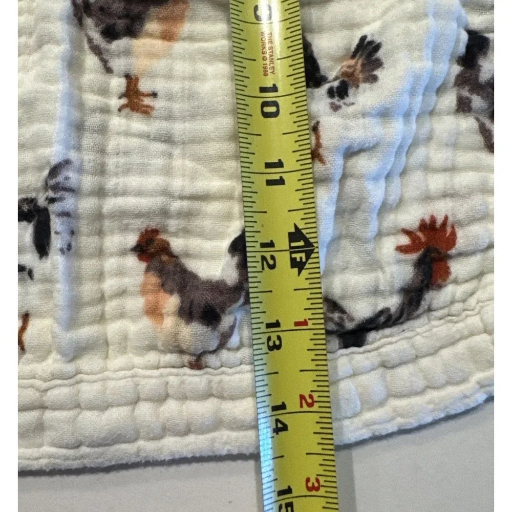 Milkbarn Bamboo Blend Chicken Print Burp Cloth Tiny‎ Lovey Country Farm Cottage